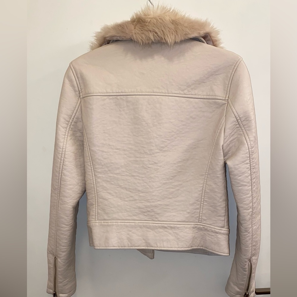 Beige Leather Jacket - Picture 2 of 4